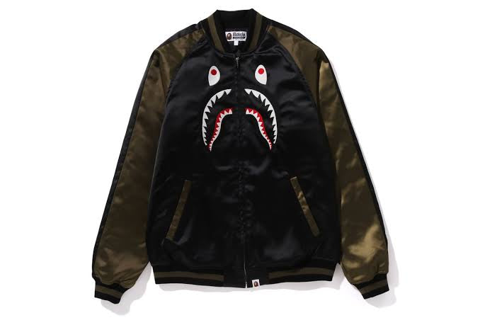 A Bathing Ape Souvenir Suki Jacket Shark Olive Tokyo Japan Exclusive