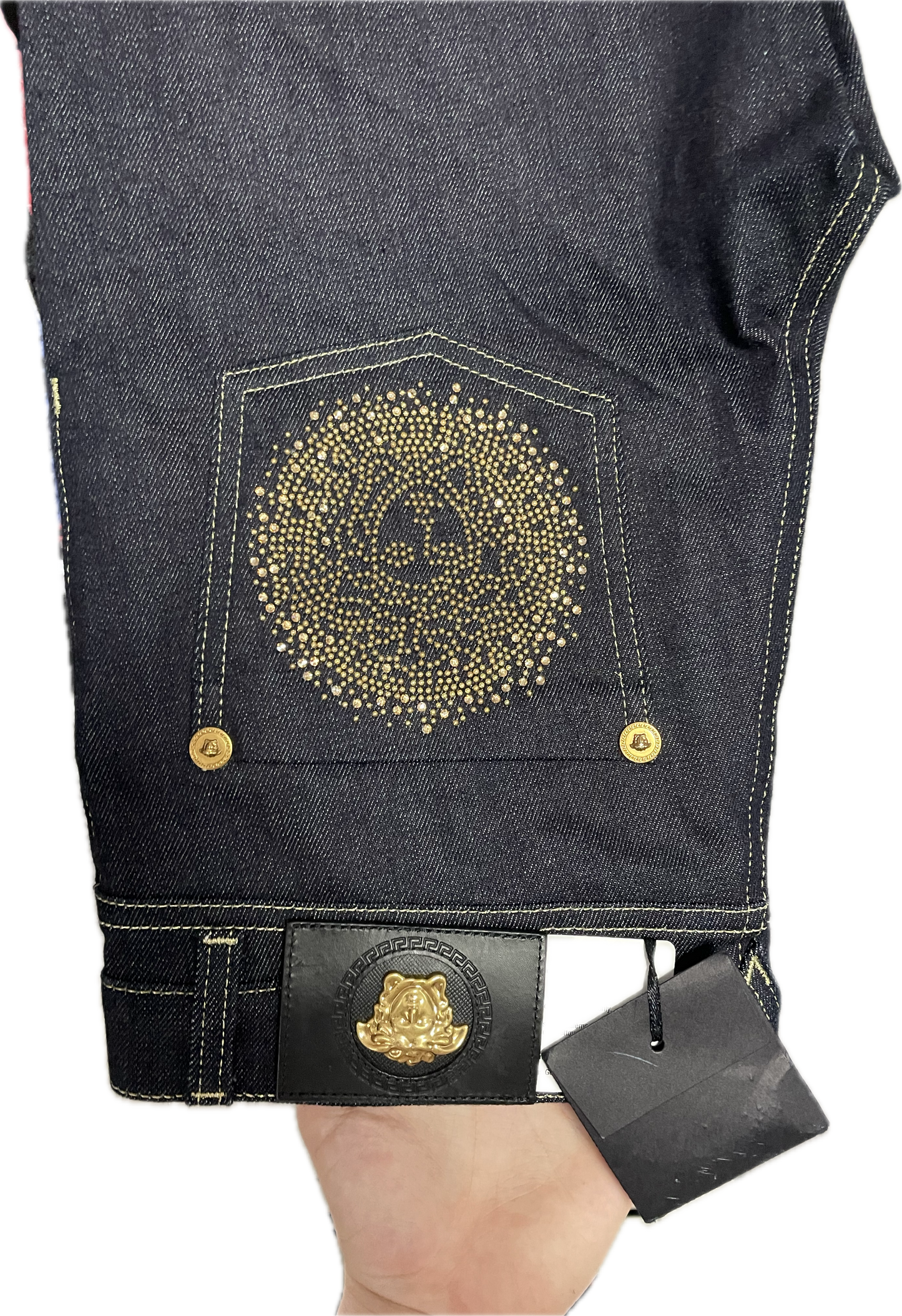 Versace rhinestone denim