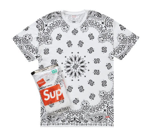 Supreme Hanes Bandana Tees White (SS22)