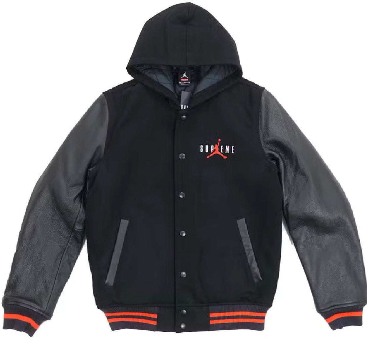 Supreme x Jordan Brand Hooded Lambskin Varisty