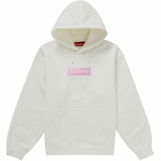 Supreme FW25 Box Logo Hoodie White/Pink