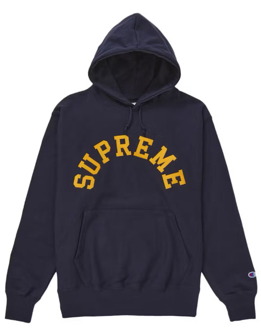 Supreme x Champion Hooded Sweatshirt Navy SS25