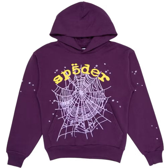 Sp5der Star OG Web 2 Hoodie Purple