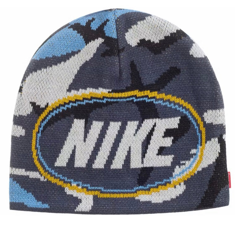 Supreme x Nike Blue Camo Beanie FW26