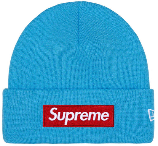 Supreme Box Logo Beanie Cyan Blue 2025
