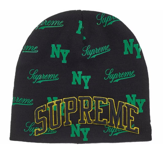 Supreme x New Era Monogram Beanie Green