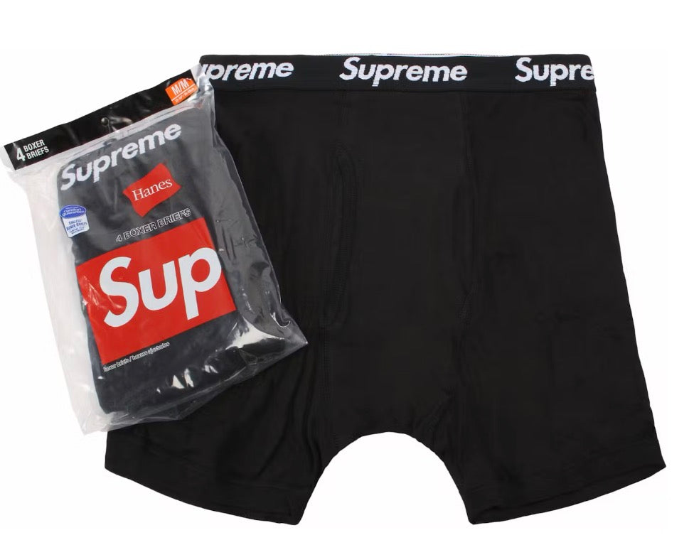 Supreme x Hanes Boxer Brief 4 Pack Black