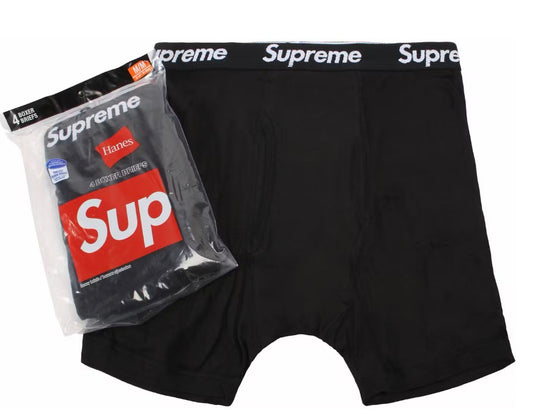 Supreme x Hanes Boxer Brief 4 Pack Black