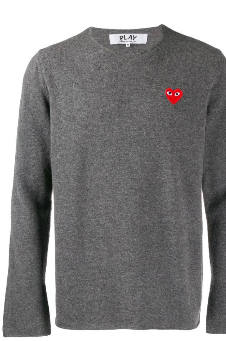 CDG Wool Small Heart Logo Crewneck