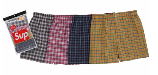 Supreme x Hanes Plaid Boxer Brief 4-Pack FW26