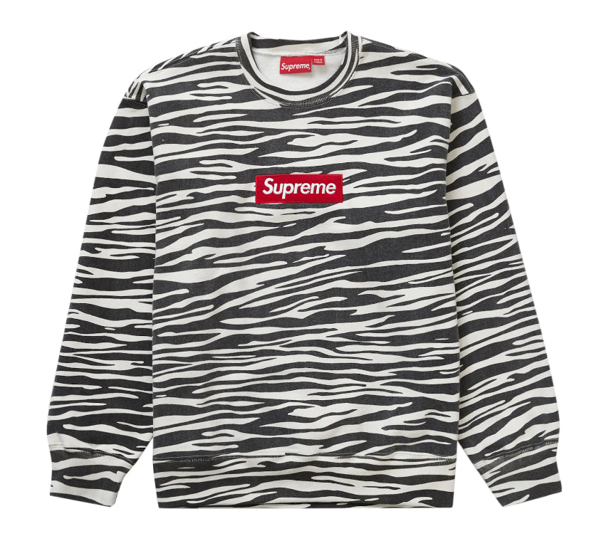 Supreme Box Logo Crewneck Zebra Print (FW22)