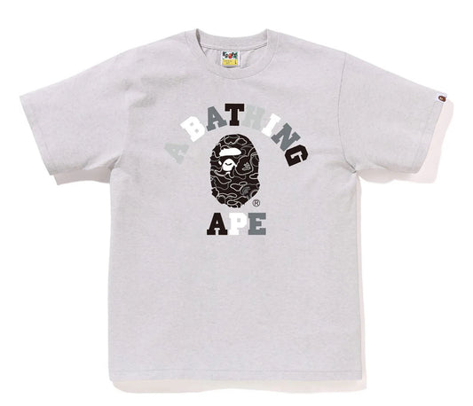 A Bathing Ape “Neon Camo” College Tee - Gray