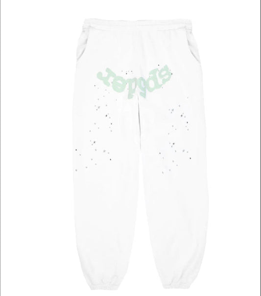 Sp5der Worldwide “Moto” Sweatpants Eggshell