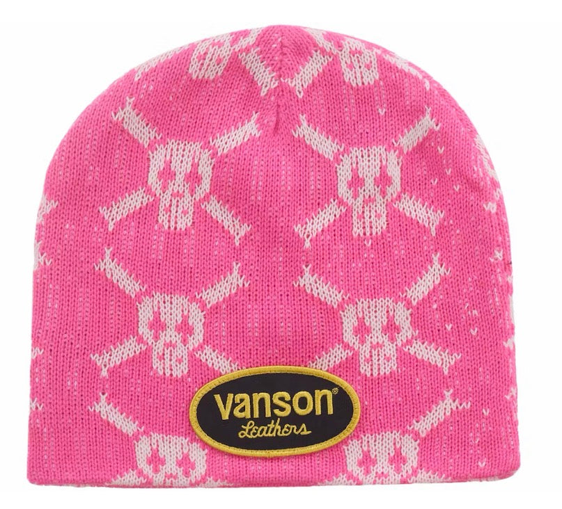 Supreme x Vanson Skull Beanie Pink  FW26