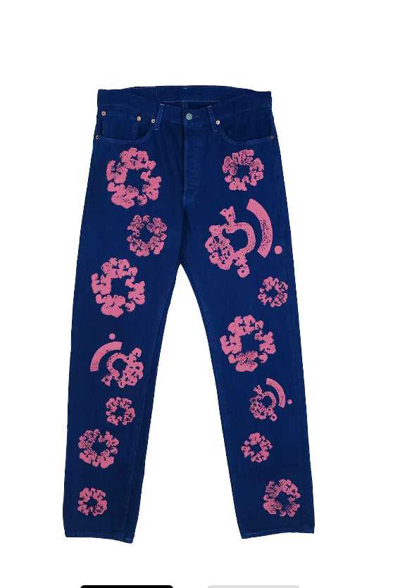 Denim Tears Bstroy Tears 501 Bright Blue Jeans