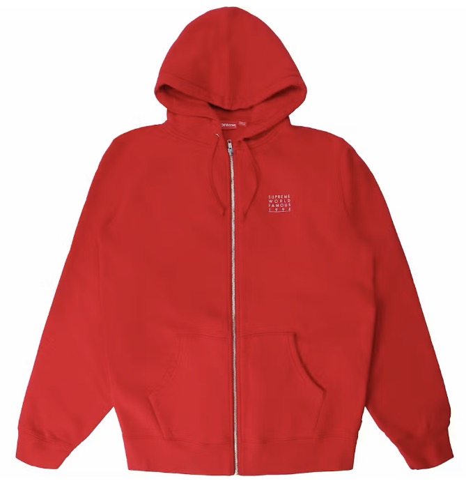 Supreme “World Famous” Zip-Up Red