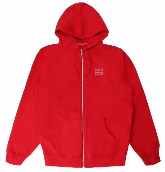 Supreme “World Famous” Zip-Up Red