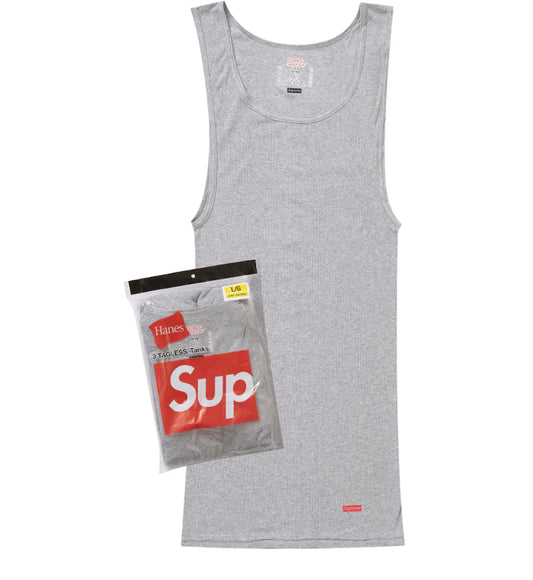 Supreme Hanes Tagless Tank Tops Grey (3 Pack) (SS24)