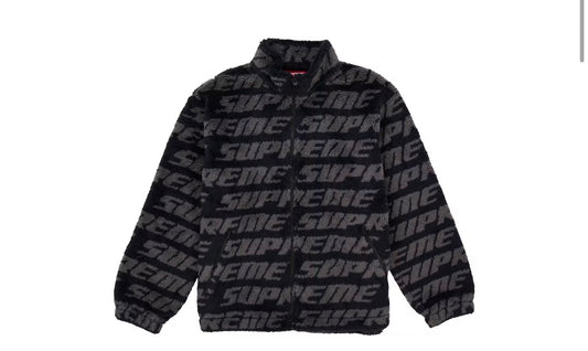 Supreme Repeat Jacquard Fleece Jacket - Black