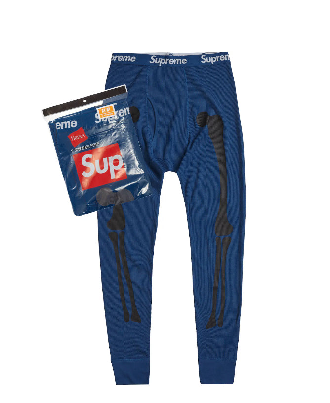 Supreme Hanes Bones Thermal Bottom Blue (FW23)