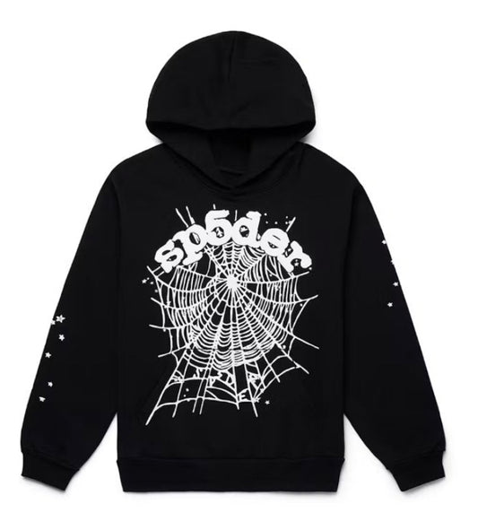 Sp5der OG Web Logo Hoodie Black/White