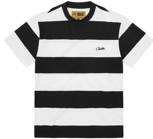 Corteiz Striped Tee Black