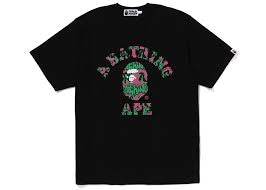 BAPE Graffiti Pattern College Tee 'Black'