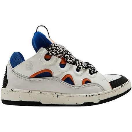 Lanvin Curb Sneaker in White Blue Orange