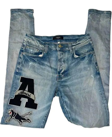Amiri Varsity Panther Denim