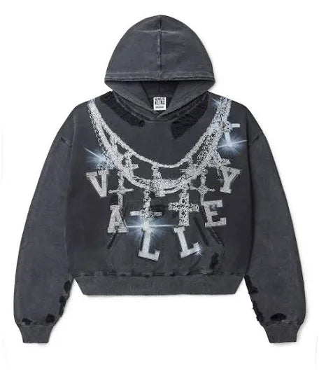 Vale Black Bling Chains Hoodie