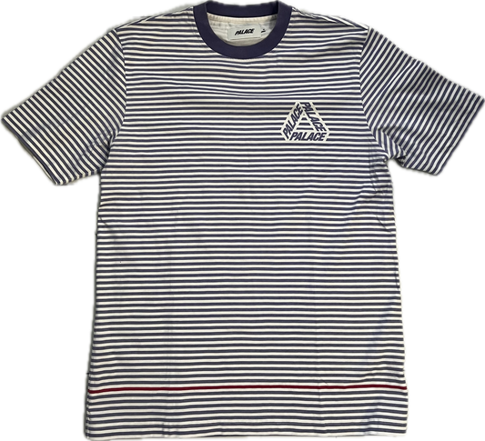 Palace Pinstriped “TriFerg” Logo Tee Purple/White