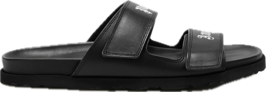 Palm Angels Logo Leather Sandal Black