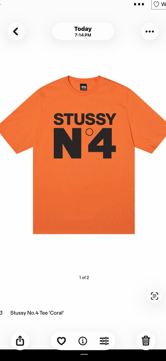 Stussy No.4 Tee 'Coral'