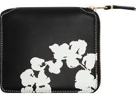 Denim Tears x Comme des Garçons Cotton Wreath Black Leather Zip-Around Wallets