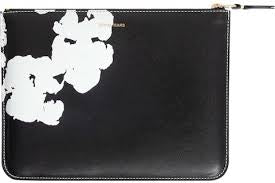 Denim Tears x Comme des Garçons Cotton Wreath Black Calf Leather Zip-Around Document Holder