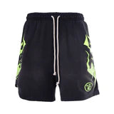Hellstar Flame Shorts Green