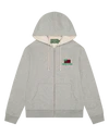 Denim Tears 1619 Pan African American Flag Thermal Lined Zip Hoodie Grey