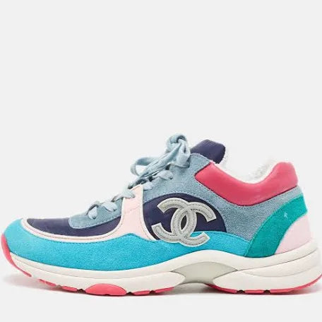 Chanel Navy Turquoise Sneakers