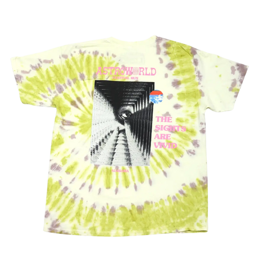 Travis Scott Astroworld “Festival Run Alabama” Tee Yellow Tie Dye