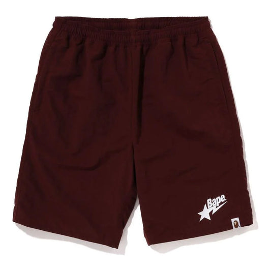 A Bathing Ape Bape Bape Stabaloho Beach Shorts Maroon