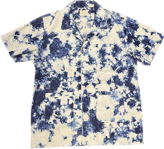 Aime Leon Dore “Spray Tie Dye Blue/White” Button Up