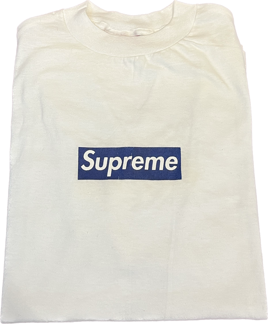 Supreme Navy Blue Box Logo Tee (Vintage SS2002)