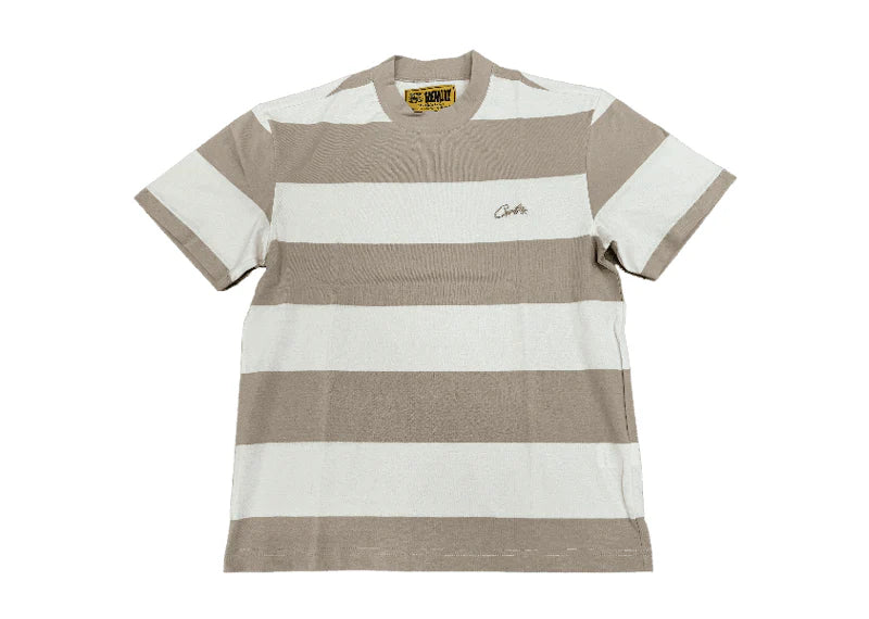 Corteiz Striped Tee Beige/Cream