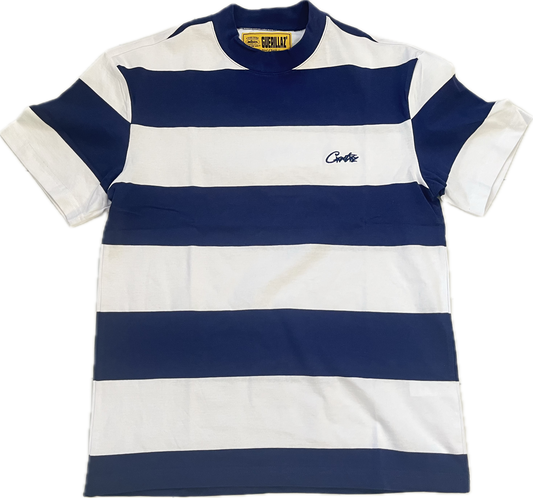 Corteiz Striped Tee Navy