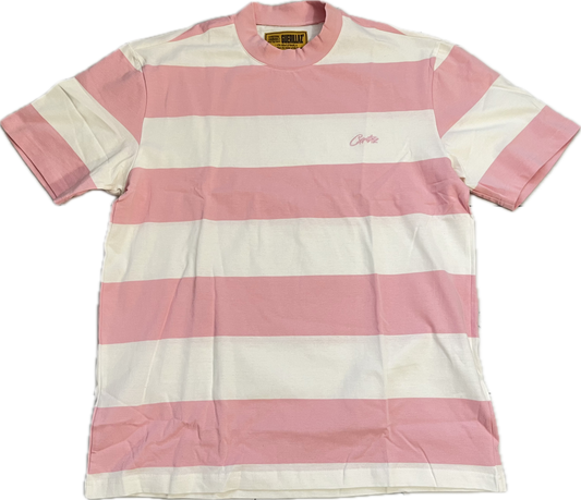 Corteiz Striped Tee Pink