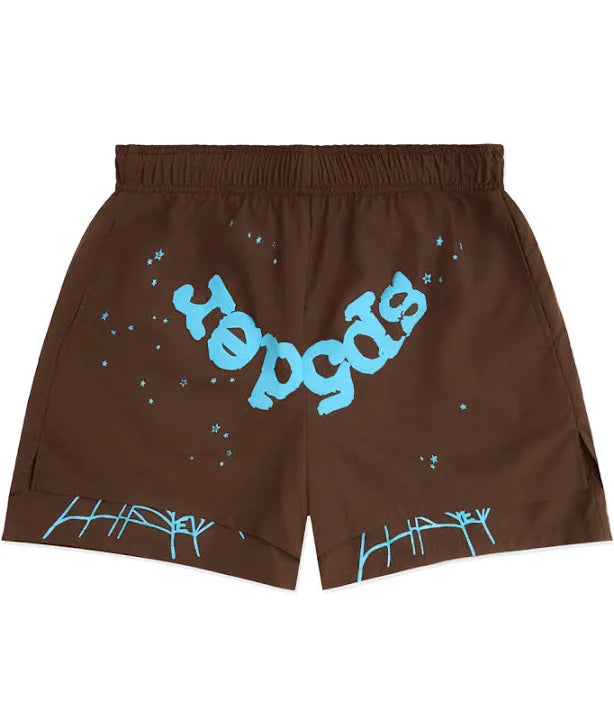 Sp5der OG Web Shorts Brown