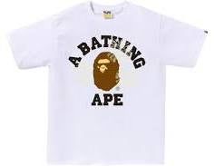 Bape “Fireworks” College Logo Tee White Glow In The Dark