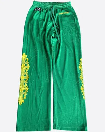 Chrome Hearts Floral Mesh Sweatpants Green/Yellow