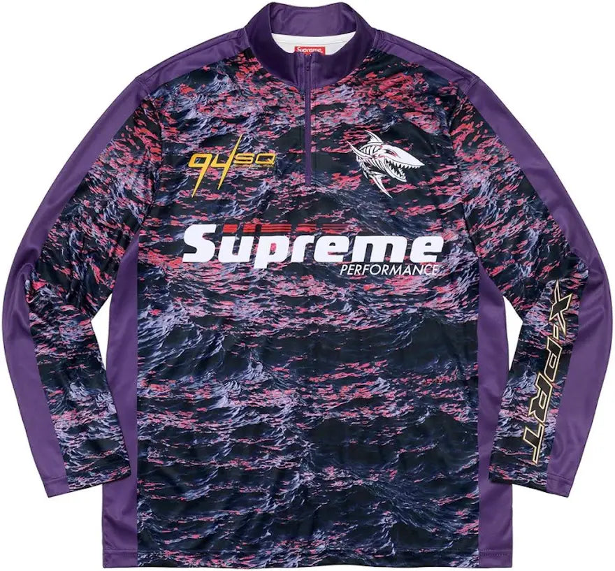 Supreme 1/4-Zip Waves Pullover Purple