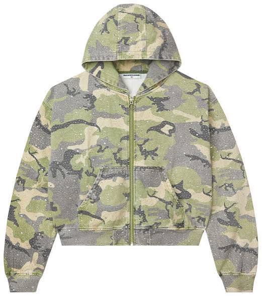 Vale Forever Winter Camo Rhinestone Zip-Up Hoodie